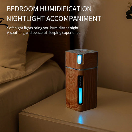 ZenMist™ USB Wood Grain Humidifier – Compact Calm with a Natural Touch
